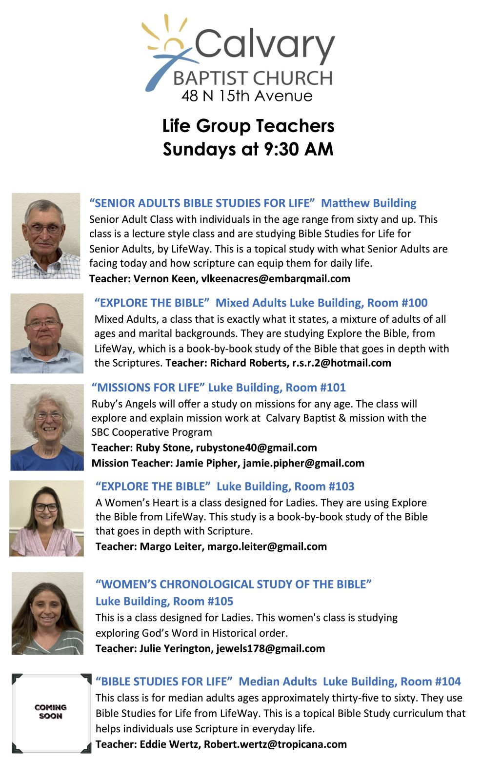 Life Group Teachers - flyer